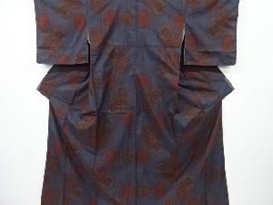 未使用品　亀甲に華紋模様織り出し本場泥大島紬着物(5マルキ)